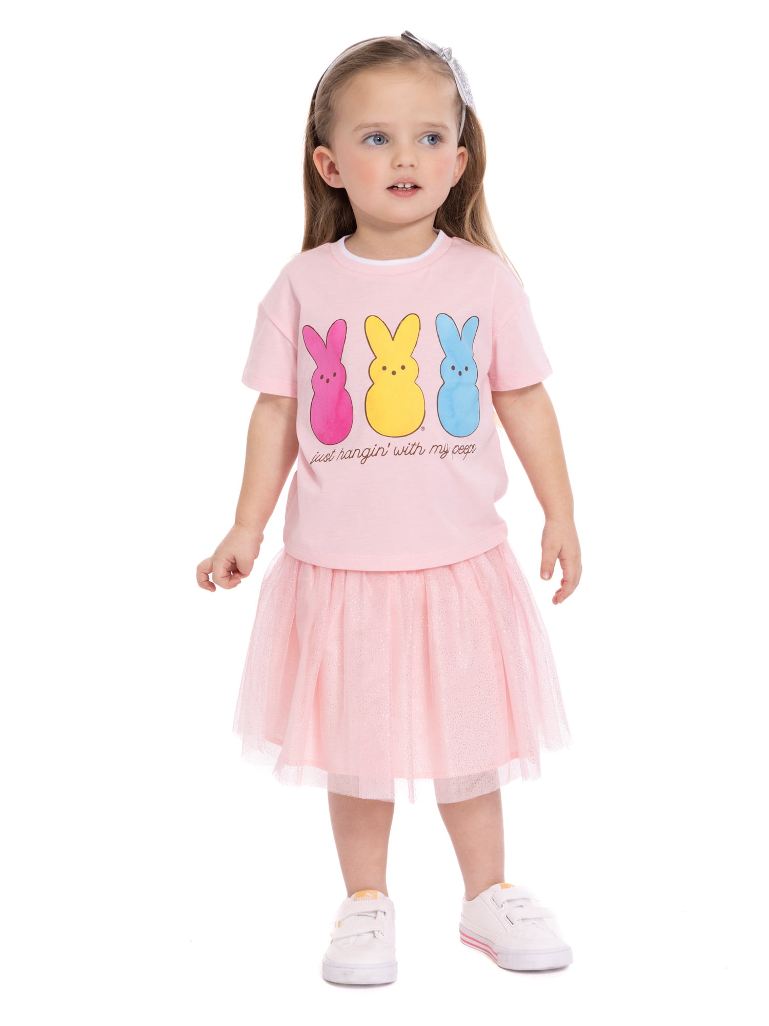 Easter Peeps Toddler Girls Graphic Tee and Tutu Skirt Set, 2-Piece, Sizes 12M-5T