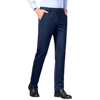Men's Slim Fit Dress Pant Fashion Classic Fit Flat Front Hidden Comfort  Waistband Pant Expandable Waist Suit Pant Solid Color Skinny Trousers  Business Casual Wedding Suit Pants - Walmart.com