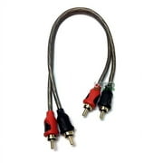 Lord of Bass 1 ft RCA Cable Wire Car Audio Amplifier 2 Channel Interconnect Dual Male Patch Cord Cables