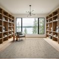 thumbnail image 2 of ODIKA 9'x12' Washable Area Rug Non-Slip, Chair-Friendly Beige Border Boho Interlocking Geometric Faded Vintage Neutral for Dining Room, Basement, Large Office, 2 of 7