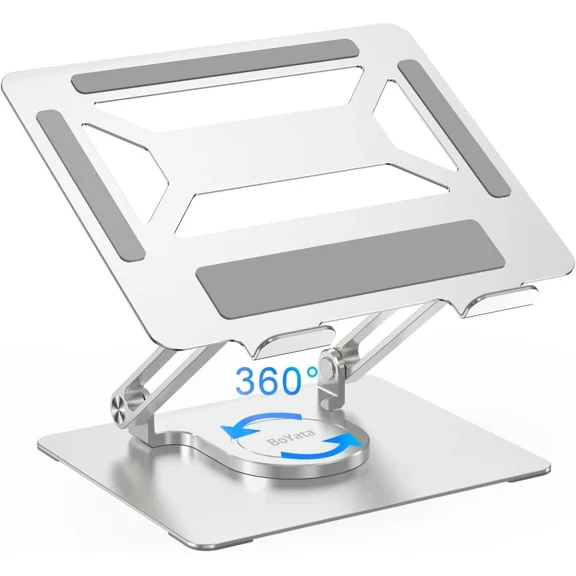 BoYata Laptop Stand for Desk, Adjustable Computer Stand with 360° Rotating Base
