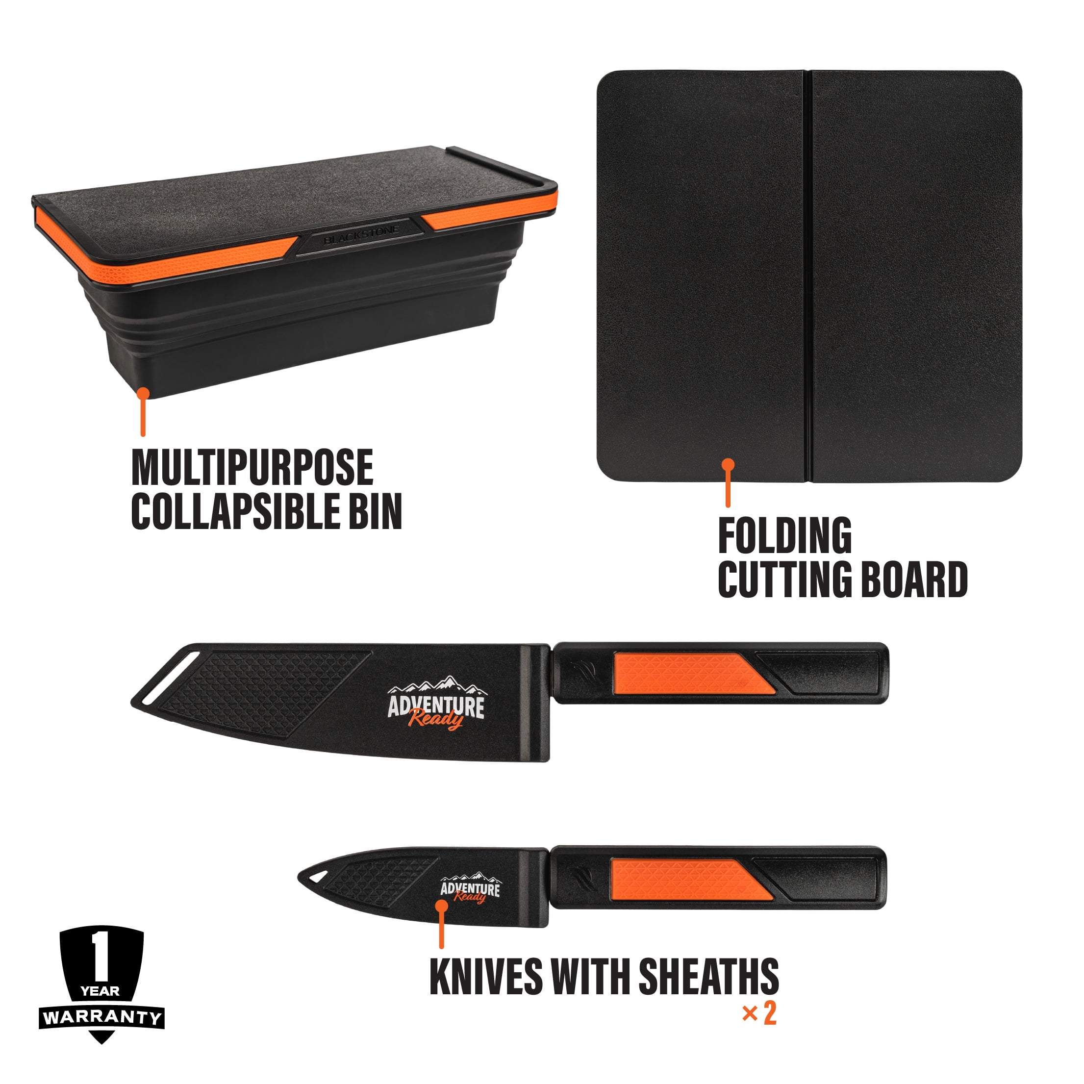 Blackstone Adventure Ready Griddle Cutting Board and Prep Kit, 4-Piece