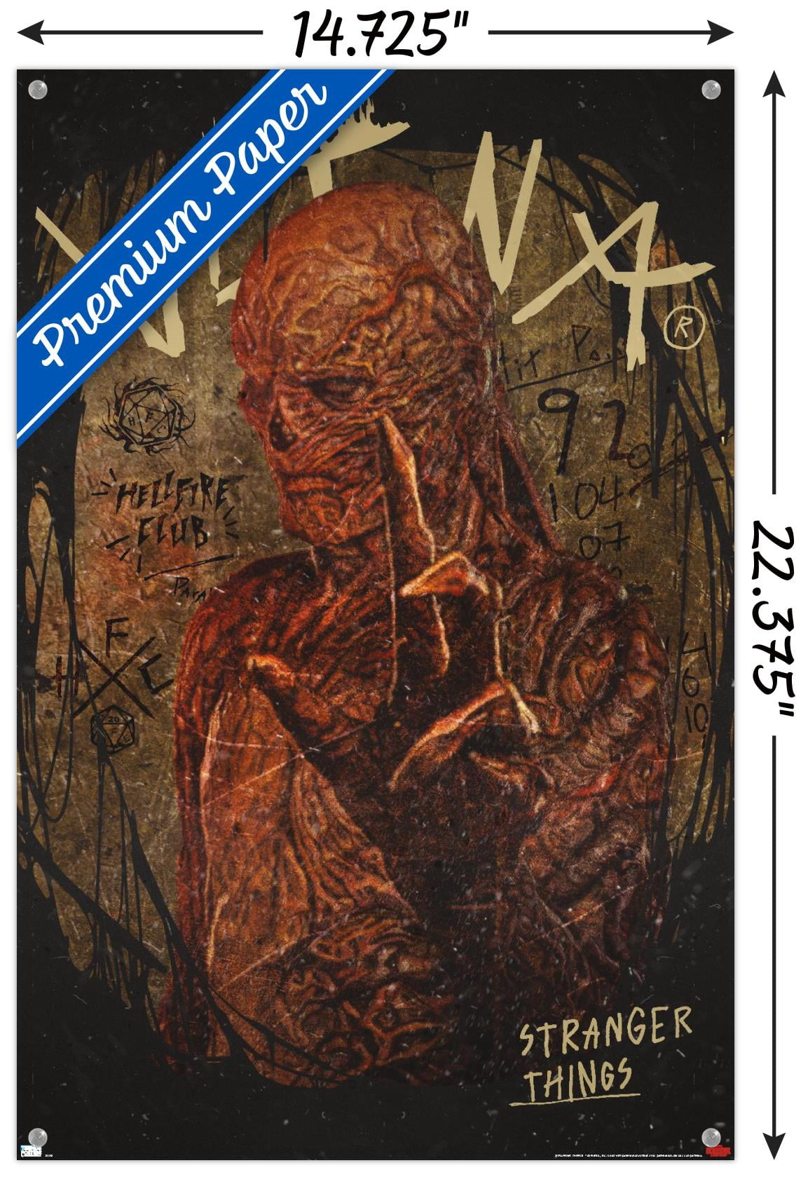 Netflix Stranger Things: Season 4 - Vecna Wall Poster with Push Pins, 14.725" x 22.375"