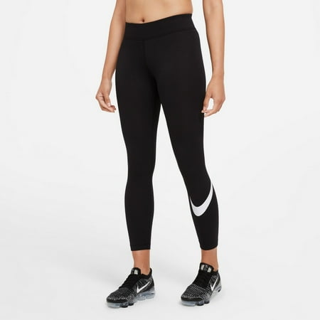 Nike Women's Mid-Rise Essential Swoosh Leggings Black XS