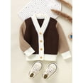 thumbnail image 3 of GXFC Baby Cardigan Sweaters for Boys Girls 6M 1T 2T 3T Kids Long Sleeve Button Contrast Color Knit Pullovers Tops Casual Fall Knitwear Clothes for Toddler, 3 of 5