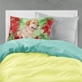 thumbnail image 2 of Labrador Retriever Poinsettas Fabric Standard Pillowcase, 2 of 2