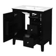 thumbnail image 4 of 30-Inch Black Modern Bathroom Vanity with Ceramic Sink and Multifunctional Storage Space, 4 of 6