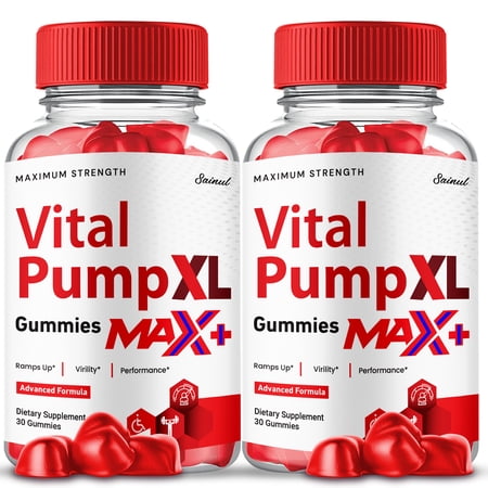 (2 Pack) Vital Pump XL Max + Gummies for Men, Maximum Strength Formula, Vital Pump XL Max+ Male Supplement, All Natural Formula