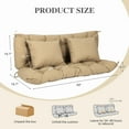 thumbnail image 4 of Aoodor 59" Tufted Porch Swing Cushions, Outdoor Swing Replacement Cushion 2-3 Seater with Backrest and 2 Pillows, Water and Fade Resistant Bench Seat Pad for Garden Patio Furniture, Brown, 4 of 10
