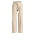 thumbnail image 4 of BUIGTTKLOP Corduroy Pants for Women High Waisted Lounge Pants Wide Leg Loose Fit Trousers with Pockets, 4 of 5