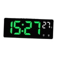 thumbnail image 2 of Reloj despertador digital regulable moderno con temperatura y fecha, reloj electrónico grande números verdes, 2 of 9