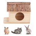 thumbnail image 2 of Large Wooden Safe Pet Hamster House Nest for Small Animals Squirrel Rabbit Guinea Pig Chinchilla Hideout, 2 of 5