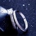 thumbnail image 4 of Bluebell Jewels 2CT Round Cut CZ Bridal Set Wedding Ring 14K White Gold Plated, 4 of 6