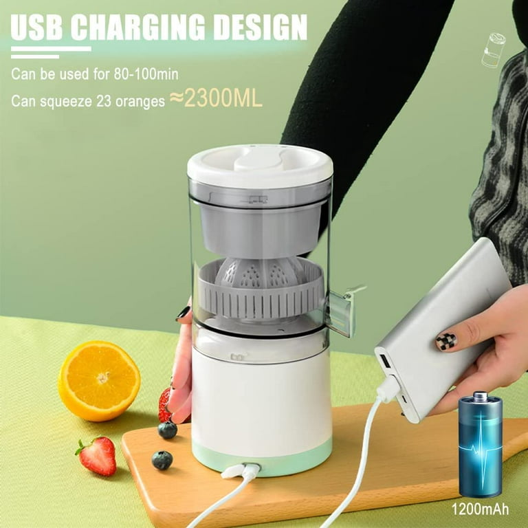 Electric Citrus Juicer, Portable Juicer Rechargeable with 2 Juicer Cones  and USB, Orange Juice Squeezer for Lemon, Lime, Grapefruit - Automatic  Electric Fruit Juicer Machine Hands-Free, 1-Button Easy Press-Easehold  Store – EASEHOLD