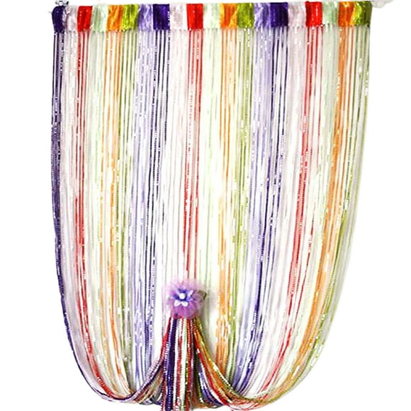 D-GROEE Line String Curtain Valance Hanging Beaded Curtain String, Door Window Curtains Tassel, Window Beaded Hanging Divider Drape Tassel