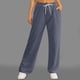 thumbnail image 4 of Pantalones de chándal con forro polar para mujer - Pantalones de jogging de cintura alta y pierna ancha con bolsillos - Poliéster y spandex para hacer ejercicio/uso informal, 4 of 6