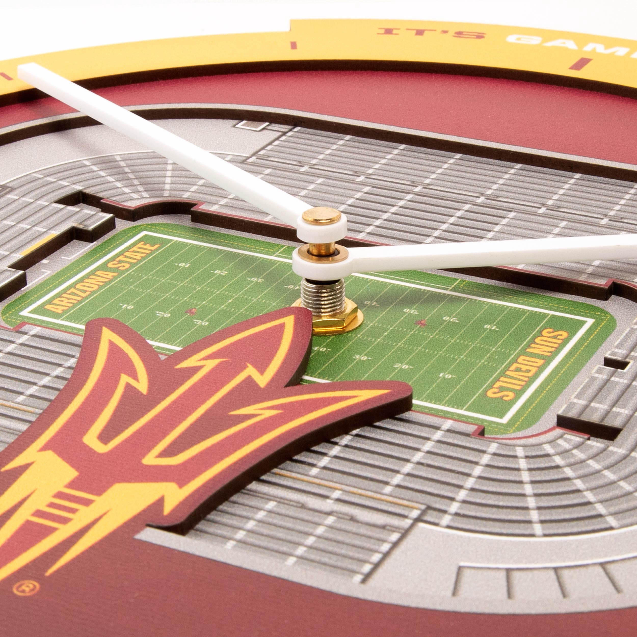 YouTheFan NCAA Arizona State Sun Devils Stadiumview 3D Wall Clock