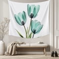 thumbnail image 5 of Turquoise Aqua Tulips Tapestry for Bedroom Wall Hanging Tapestry, Spring Floral Botanical Plant Ceiling Backdrop Tapestries Poster Blanket Wall Decor for Teens Room Living Room Dorm 55" x 73", 5 of 8