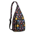 thumbnail image 1 of Space Geek Sling Backpack - Galactic Nebula Print Crossbody Bag, RFID Blocking Secure Pockets for Travel, 1 of 4