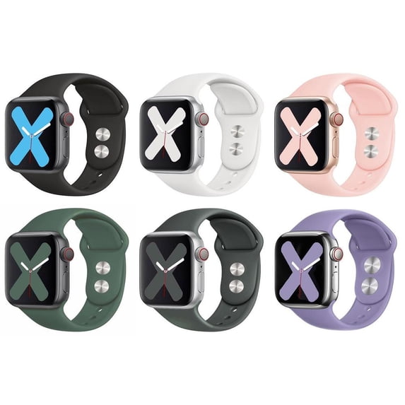 Fulsaxad 6Pack Adjustable Silicone Sport Band for Apple watch bands Ultra 49mm 38mm 40mm 44mm 45mm 42mm for Women Men, Elastic Wristbands Replacement for iWatch Series 8 7 SE 6 5 4 3 2 1 Accessories