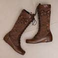 thumbnail image 2 of SACFOF Stylish Women Victorian Boots Low Kitten Heel Mid Calf Boots Lace Up Cute Bow Boots for Ladies Witch Shoes, 2 of 6
