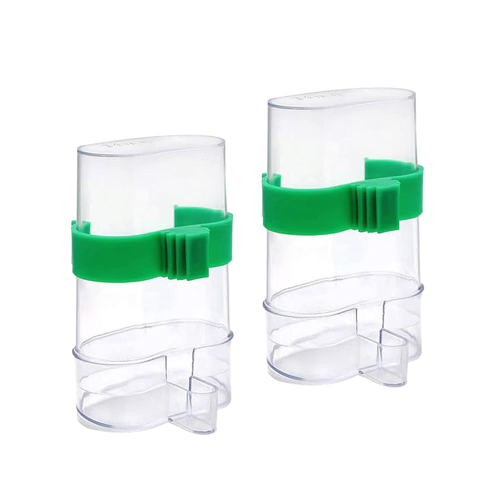 2 Pack Bird Drinker Cage Feeder Water Dispenser Sturdy PP Material Cage Accessories for Finch Canary Lovebirds