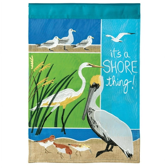 It's A Shore Thing Sea Blue 19 x 7 Large Polyester Outdoor Hanging Garden Flag