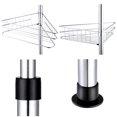 thumbnail image 3 of Aquaterior 4 Tier Chrome Bathroom Tension Pole Shower Caddy Adjustable Caddy Pole Wall Rack Storage Metal Silver, 3 of 8