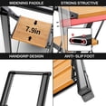thumbnail image 5 of Spaco 5 Steps Black Wood Aluminum Handrails, Grain Color Aluminum Ladder, Foldable Step Stool with Aluminum Wide Pedals, Aluminum Ladder, Orange, 5 of 7