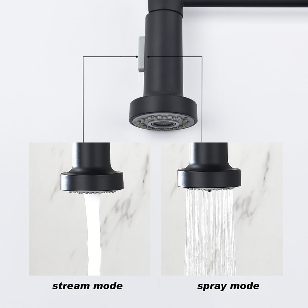 Kepooman Pull Down Kitchen Faucet with Sprayer, Commercial Single Handle Kitchen Sink Faucet, Matte Black Kepooman Pull Down Kitchen Faucet with Sprayer, Commercial Single Handle Kitchen Sink Faucet, Matte Black