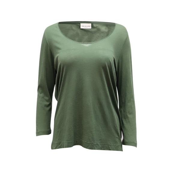 Pre-Owned Dries Van Noten Long Sleeve Top in Green Cotton