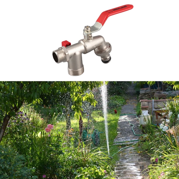 Grifo De Doble Válvula, 1 En 2 Salidas, Grifo Para Lavadora, Fijación Segura, aleación De Zinc Para Tubería De Agua