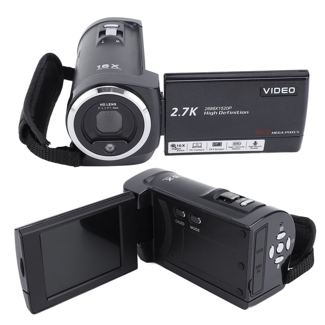 Vlogging cámara, 16x zoom digital 2.8 pulgadas 50mp 2.7k videocámaa para viajar por selfie familiar