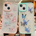 thumbnail image 4 of Case Compatible with iPhone 15 Plus/iPhone 14 Plus Cute iPhone 15 Plus for Women Glitter Butterfly Girls Phone Cases Soft TPU Clear Sparkle Trendy Shockproof Bumper Cover 5G 6.7 Inch (Pink), 4 of 6