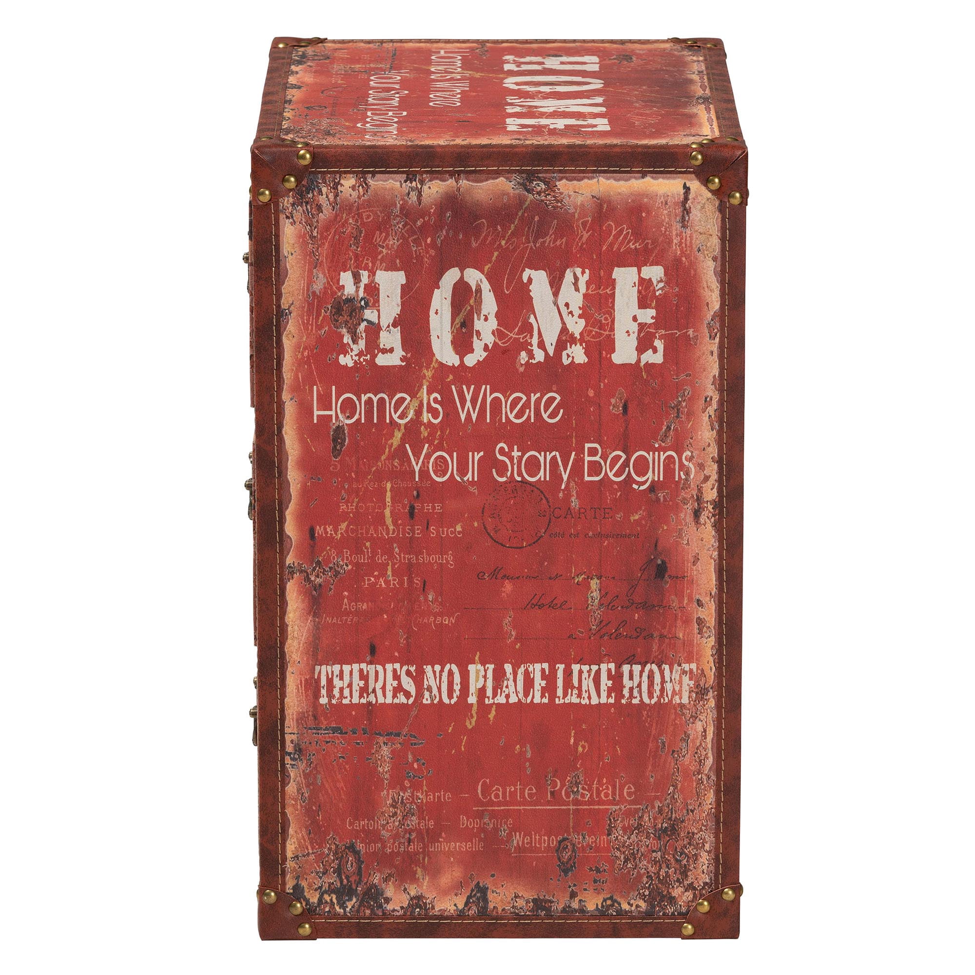 Baxton Studio Lorand Vintage Storage Trunk, 3-Drawer, Red