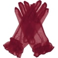 thumbnail image 2 of Dalrosia Women's Ruffled Tulle Mesh Gloves Wedding Party Gloves Short Prom Evening Gloves, 2 of 3