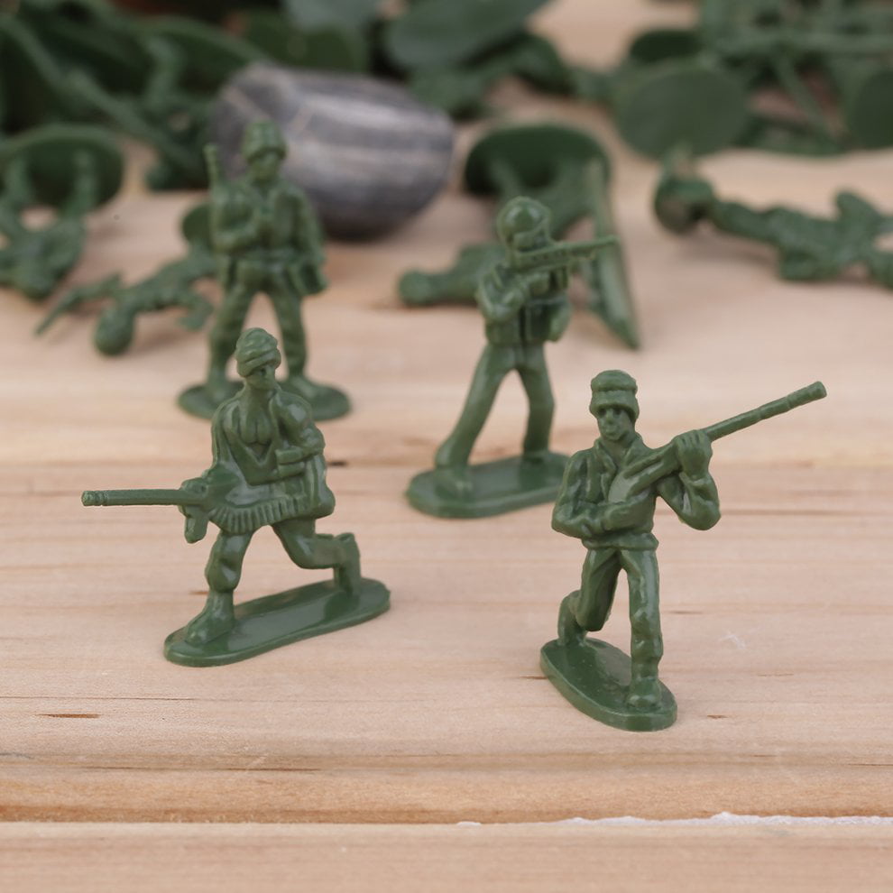 100pcs/Pack Military Plastic Toy Soldiers Army Men Figures 12 Poses 3 colors L2 