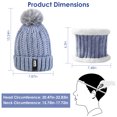 thumbnail image 4 of TeqHome 2PCS Winter Beanie Hat Scarf Set for Women Fleece Lined Warm Knitted Hat Neck Warmer for Walking Hiking Camping Gift Cream, 4 of 11