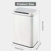 Stainless Steel Office Trash Can Motion Sensor Garbage Can Touchless Smart Trash Can Automatic Waste Bin for Kitchen, Office, Bathroom (White, 5.5 Gallons), 3AA