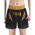 thumbnail image 3 of SiiRoh Boys Boxing Fight Shorts Sequin Muay Thai Kickboxing Training Trunks MMA Grappling Shorts Black&Gold 6, 3 of 5