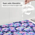 thumbnail image 5 of Honeii pinkk flower crystal Skull print Super Absorbent Coffee Bar Mat Hide Stain Coffee Maker Mat for Countertops Coffee Pot Dish Drying Mat for Kitchen Counter, 5 of 7
