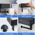 thumbnail image 4 of Portarrollos de Papel Higiénico de Pared en Negro - Portarrollos de Papel Higiénico de Acero Inoxidable con Estantes Amplios, Portarrollos de Papel Higiénico de Pared para Inodoros y Cocinas (Perforado/Sin Perforar) oso de fresa Electrónica, 4 of 5