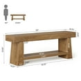 thumbnail image 2 of Tribesigns 63" Wooden Entryway Bench with 2-Tier Shoe Storage, Farmhouse Indoor Seat, 2 of 11
