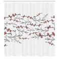 thumbnail image 3 of Ambesonne Botanical Shower Curtain, Branches of Winter Berry, 69"Wx70"L, Coral White and Grey, 3 of 3