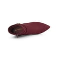 thumbnail image 4 of BLISSFUL STEP Women's Block Heel Boots Pointed Toe Buckle Decor Ankle Booties Burgundy 6, 4 of 7