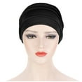 thumbnail image 3 of MEICHEN Turbans for Women Women's Pile Hats Solid Color Muslim Toe Caps Pleated Caps All Seasons Fashion Must Have, 3 of 5