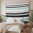 thumbnail image 3 of Turquoise Black Stripe Large Tapestry for Bedroom Wall Hanging Tapestry,Modern Abstract Coarse Striped Ceiling Backdrop Tapestries Poster Blanket Wall Decor for Teens Room Living Room Dorm 86" x 104", 3 of 8