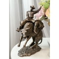 thumbnail image 1 of Old World Rustic Western Cowboy Riding A Rearing Angry Bull Rodeo Statue 10"H, 1 of 6