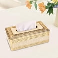 thumbnail image 3 of GUOOL Facial Tissue Box Cover Napkin Paper Holder Tissue Dispenser Toilet Paper Tissue Gold Beige, 3 of 7
