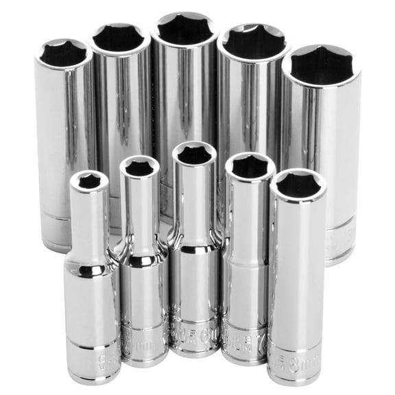 Performance Tool W36400 1/4-Inch Drive 6-point MET DW Socket Set, 10-Piece